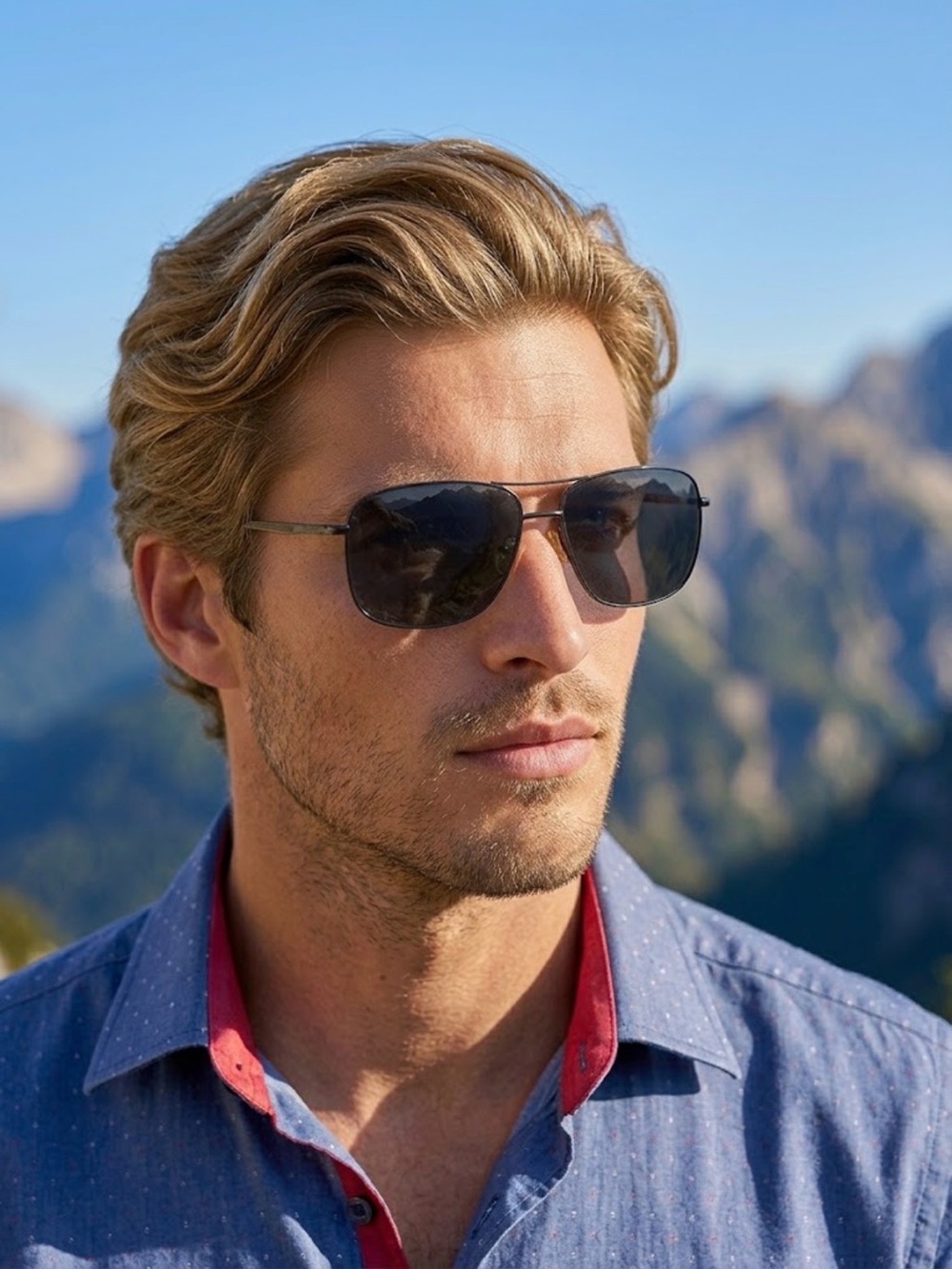 Brooks Brothers Men's Aviator Sunglasses Black Frame Dark Gray Lenses
